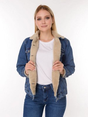 Джинсовая куртка с мехом женская CHIC & CHARISMA C5005