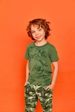 Фуфайка (футболка) д/мал Juno SS21BJ621 Chameleon хаки