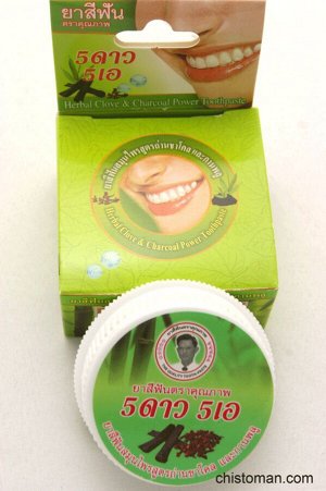 Тайская круглая зубная паста «Бамбук и Уголь»