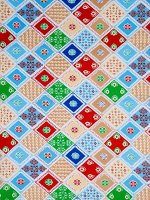 Кухонное полотенце Мозаика и клетка цвет голубой, желтый (45х73 см - 4 шт)
