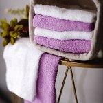 Полотенце Home Ecru цвет сиреневый, белый (30х30 см - 6 шт)