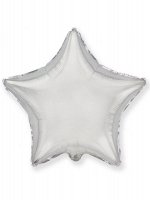 Фольга шар Звезда 4&quot;/10 см металлик серебро 1 шт Испания Flexmetal
