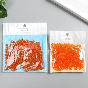Набор бусин для творчества пластик "Кристалл с гранями оранжевый" 20 гр 0,4х0,6х0,6 см
