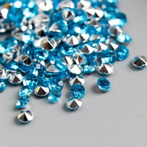 Декор для творчества пластик "Стразы алмаз. Голубые" набор 200 шт d=0,4 см