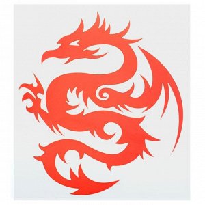 Термонаклейка дракон, цвет красный, набор 10 штук
