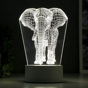 Светильник "Слон" LED белый от сети 9.5х12.5х19см