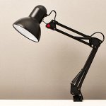 Лампа настольная Е27, на зажиме (220 В) черная h=55 см (811) RISALUX