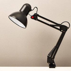 Лампа настольная Е27, на зажиме (220 В) черная h=55 см (811) RISALUX
