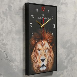Часы-картина настенные, интерьерные "Лев", плавный ход, 57 х 35 х 4 см