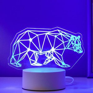 Светильник "Медведь" LED RGB от сети 9.5х16.5х15 см