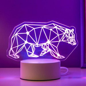 Светильник "Медведь" LED RGB от сети 9,5х16,5х15 см