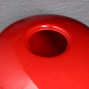 Ваза настольная "Пайетка", красный цвет, 10 см, керамика