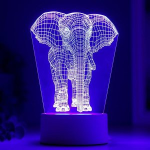 Светильник "Слон" LED RGB от сети 9,5х12,5х19см