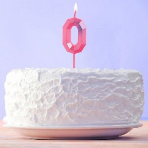 Свеча в торт «0», в пакете, цифра, 9 х 2,8 см