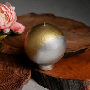 Свеча интерьерная  шар "Золото и серебро", диам. 10 см.