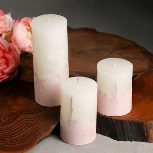 Свеча интерьерная с бетоном "Розовая нежность". 6*10 см
