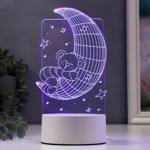 Светильник "Мишка на месяце" LED RGB от сети 9,5х10,5х20см