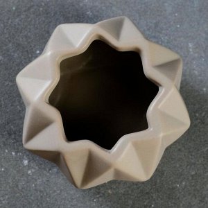 Кашпо керамическое "Треугольники" серое 10*10*7 см