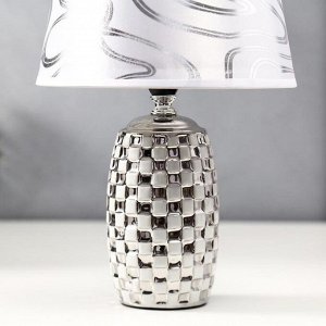RISALUX Лампа настольная 36650/1 E14 40Вт белый-серебро H32,5 см