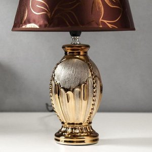 Лампа настольная 16281/1BR+GD Е14 40Вт коричнево-золотой 24х24х40 см