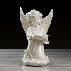 Статуэтка "Ангел с чашей", перламутровый, 33 см