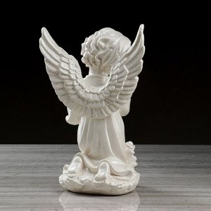 Статуэтка "Ангел с чашей", перламутровый, 33 см