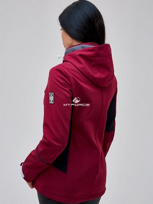 Женская осенняя весенняя ветровка softshell бордового цвета