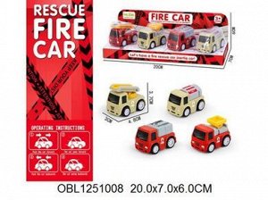 768-39 набор пожарных машин, 4 шт/ под блистер.1251008