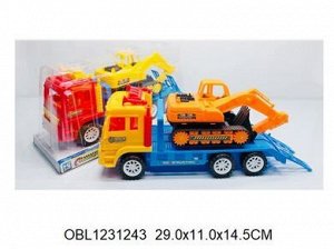 3688-1 грузовик-трейлер с экскаваторм, п/блистером 1231243