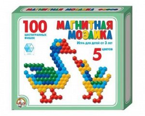 Мозайка магнитная шестигранная 100эл, 20/5 цв, арт.00961