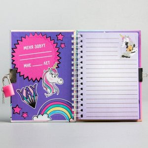 Записная книжка на замочке А6 "Unicorn dreams", Минни Маус