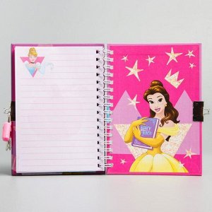 Записная книжка на замочке А6 "Мой дневник", Принцессы