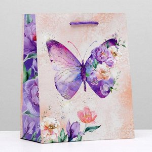 Пакет подарочный "Бабочка-красавица", 18 х 22,3 х 10 см