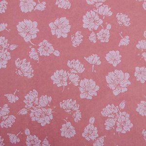 Бумага упаковочная крафт "Цветы розовые", 0,6 х 10 м, 40 г/м?