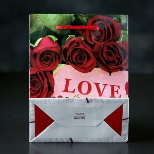 Пакет ламинированный «Love». 12 х 15 х 5 см