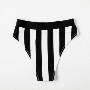 Плавки купальные женские MINAKU Stripe, размер 44, чёрно-белая полоса
