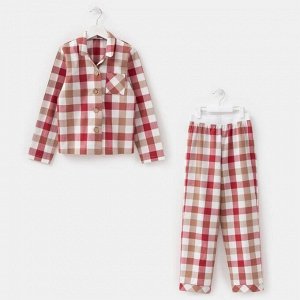 Комплект детский (рубашка, брюки) MINAKU: Home collection KIDS цвет красный, рост 116