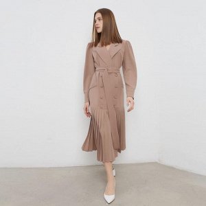 Платье женское MINAKU: Classic цвет бежевый, размер 44