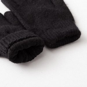 Перчатки женские дву*слойные MINAKU "Однотонные", размер 6,5, цвет черный