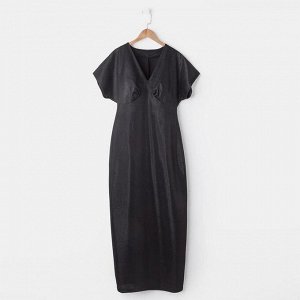 Платье женское MINAKU с люрексом, длинное, размер 46, цвет чёрный