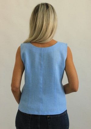 Елецкие узоры Женская блуза Лен 100%, полуприлегающего силуэта, вышивка