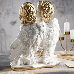 Статуэтка "Пара ангелов", бело-золотой, 42 см