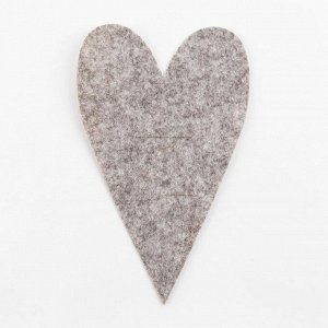 Конверт для столовых приборов "Сердце" серый, 13,8 х 22 см, 100% п/э, фетр