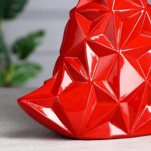Ваза настольная "Сердце кристалл", красная, керамика, 16 см