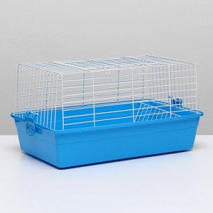 Клетка для кроликов с сенником, 60 х 36 х 32 см, голубой