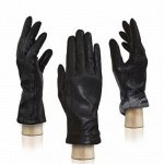 Женские кожаные перчатки цвет черные