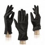 Женские кожаные перчатки цвет черный