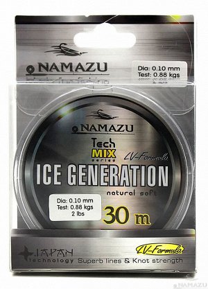 Леска Namazu "Ice Generation", L-30 м, d-0,08 мм, test-0,44 кг, прозрачная/10/400/
