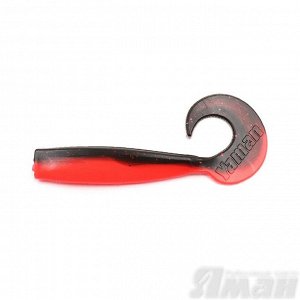 Твистер YAMAN Lazy Tail Shad, р.9 inch цвет #33 - Black Red Flake/Red (уп. 2 шт.)