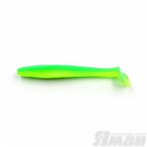 Виброхвост YAMAN Flatter Shad, р.4 inch, цвет #30 - Lime Chartreuse (уп. 5 шт.)